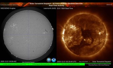 Screen 5 — Simple Two-Panel Sun View (H-alpha vs EUV 195Å)